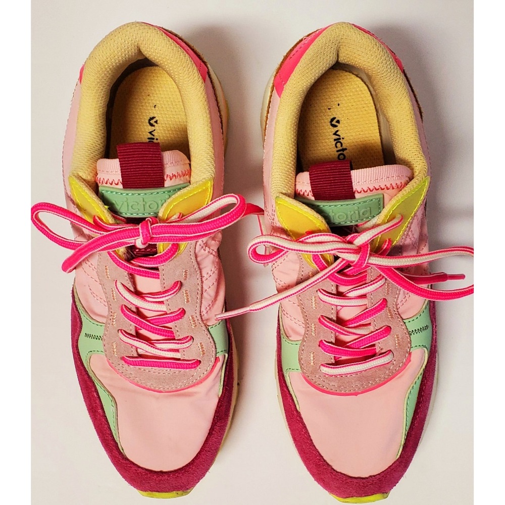 Victoria Sneakers 38/US7 Luna Multi Trainer Pink Calzados Victoria Tennis Shoes - Picture 10 of 16